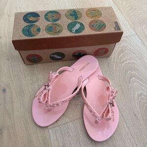 Mini Melissa Harmonic Stars pink flip flops
